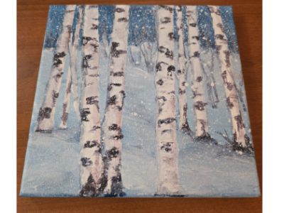 Winter Tree Acrylic Painting